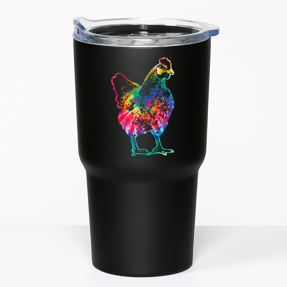 Chicken Tie Dye Hippie Poultry Farmer Farm Vintage Gift Tumbler