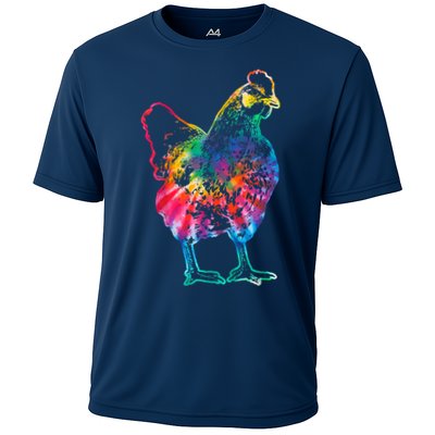 Chicken Tie Dye Hippie Poultry Farmer Farm Vintage Gift Performance Shirt