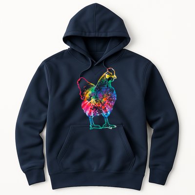 Chicken Tie Dye Hippie Poultry Farmer Farm Vintage Gift Hoodie