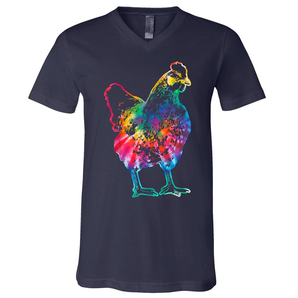 Chicken Tie Dye Hippie Poultry Farmer Farm Vintage Gift V-Neck T-Shirt