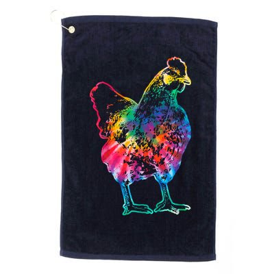 Chicken Tie Dye Hippie Poultry Farmer Farm Vintage Gift Golf Towel