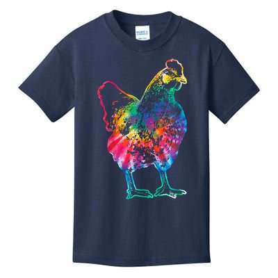 Chicken Tie Dye Hippie Poultry Farmer Farm Vintage Gift Kids T-Shirt