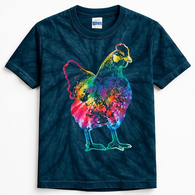 Chicken Tie Dye Hippie Poultry Farmer Farm Vintage Gift Kids Tie-Dye T-Shirt