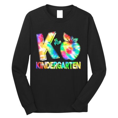 Cute Tie Dye K Is For Kindergarten Long Sleeve Shirt