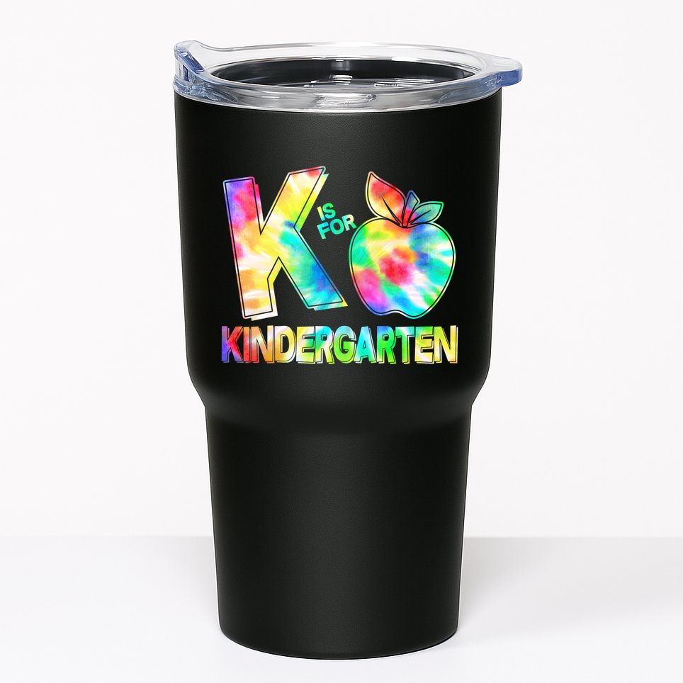 Cute Tie Dye K Is For Kindergarten Tumbler