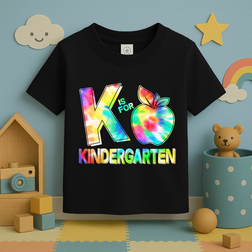 Cute Tie Dye K Is For Kindergarten Toddler T-Shirt