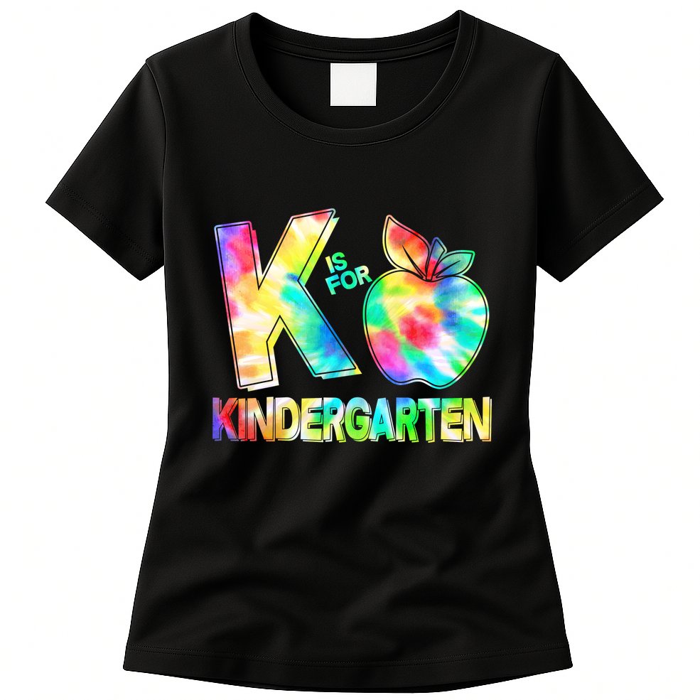 Cute Tie Dye K Is For Kindergarten Womens T-Shirt