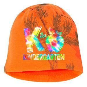 Cute Tie Dye K Is For Kindergarten Kati - Camo Knit Beanie