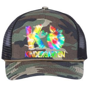 Cute Tie Dye K Is For Kindergarten Retro Rope Trucker Hat Cap