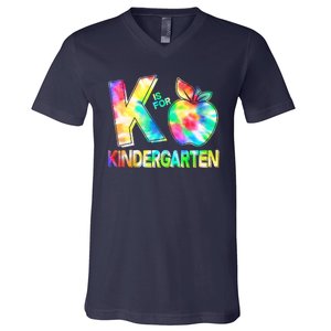 Cute Tie Dye K Is For Kindergarten V-Neck T-Shirt