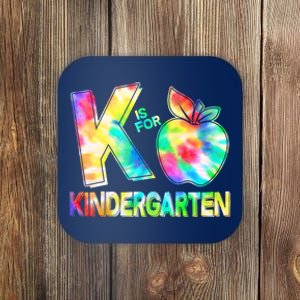 Cute Tie Dye K Is For Kindergarten Coaster