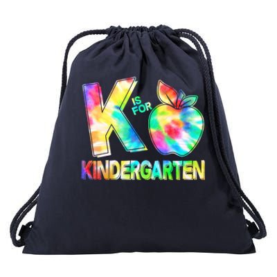 Cute Tie Dye K Is For Kindergarten Drawstring Bag