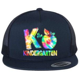 Cute Tie Dye K Is For Kindergarten Flat Bill Trucker Hat