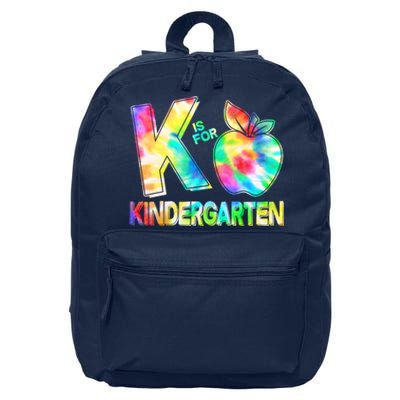 Cute Tie Dye K Is For Kindergarten 16 in Basic Backpack