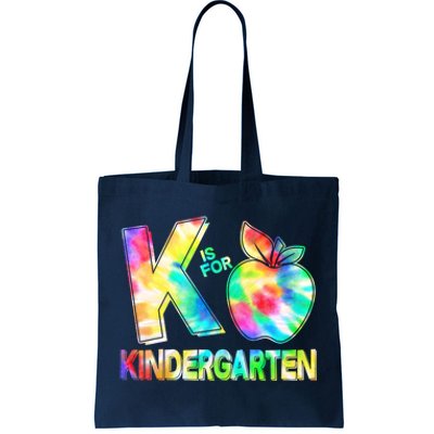 Cute Tie Dye K Is For Kindergarten Tote Bag