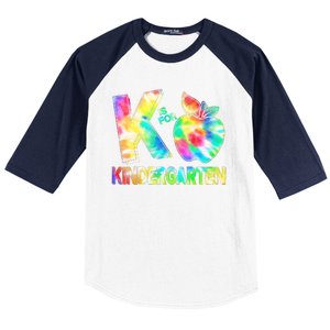 Cute Tie Dye K Is For Kindergarten Baseball Sleeve Shirt