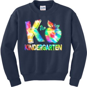 Cute Tie Dye K Is For Kindergarten Kids Sweatshirt