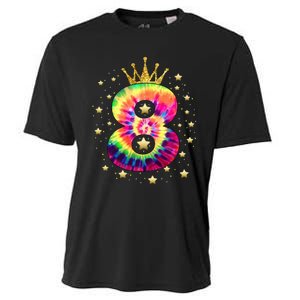 Colorful Tie Dye 8 Year Old 8th Birthday Cooling Performance Crew T-Shirt