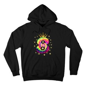 Colorful Tie Dye 8 Year Old 8th Birthday Hoodie