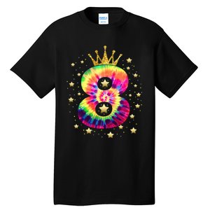 Colorful Tie Dye 8 Year Old 8th Birthday Tall T-Shirt