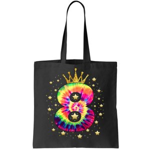 Colorful Tie Dye 8 Year Old 8th Birthday Tote Bag