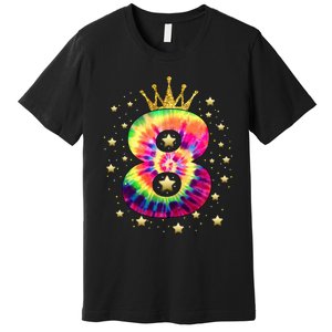 Colorful Tie Dye 8 Year Old 8th Birthday Premium T-Shirt