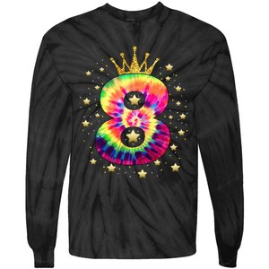 Colorful Tie Dye 8 Year Old 8th Birthday Tie-Dye Long Sleeve Shirt