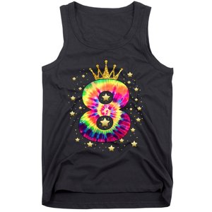 Colorful Tie Dye 8 Year Old 8th Birthday Tank Top