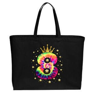 Colorful Tie Dye 8 Year Old 8th Birthday Cotton Canvas Jumbo Tote