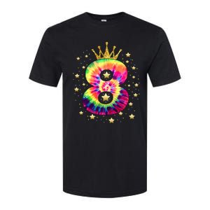 Colorful Tie Dye 8 Year Old 8th Birthday Softstyle CVC T-Shirt