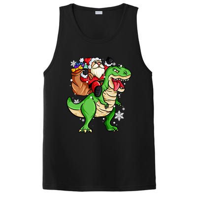 Christmas Trex Dinosaur Santa Claus Riding Trex Xmas Gift PosiCharge Competitor Tank