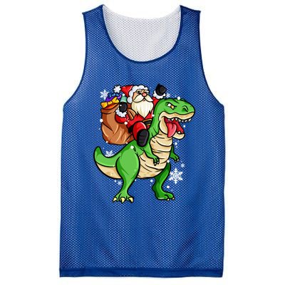 Christmas Trex Dinosaur Santa Claus Riding Trex Xmas Gift Mesh Reversible Basketball Jersey Tank