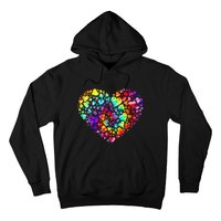 Colorful Tye Dye Die Tie Heart Valentine's Day Hoodie