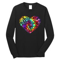 Colorful Tye Dye Die Tie Heart Valentine's Day Long Sleeve Shirt