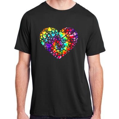 Colorful Tye Dye Die Tie Heart Valentine's Day Adult ChromaSoft Performance T-Shirt