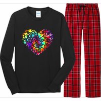 Colorful Tye Dye Die Tie Heart Valentine's Day Long Sleeve Pajama Set