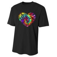 Colorful Tye Dye Die Tie Heart Valentine's Day Performance Sprint T-Shirt