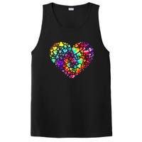 Colorful Tye Dye Die Tie Heart Valentine's Day PosiCharge Competitor Tank