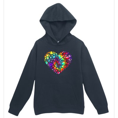 Colorful Tye Dye Die Tie Heart Valentine's Day Urban Pullover Hoodie