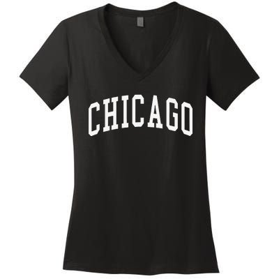 Chicago Throwback Design Classic Women's V-Neck T-Shirt