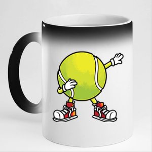 Cute Tennis Design For Tennis Player Racket Sport 11oz Black Color Changing Mug