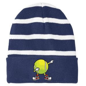 Cute Tennis Design For Tennis Player Racket Sport Striped Beanie with Solid Band