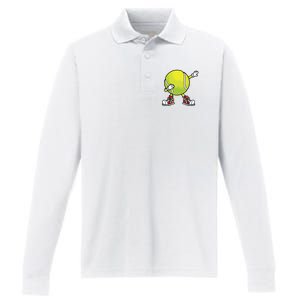 Cute Tennis Design For Tennis Player Racket Sport Performance Long Sleeve Polo