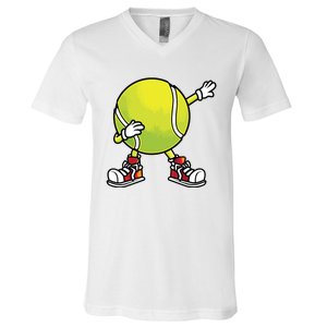 Cute Tennis Design For Tennis Player Racket Sport V-Neck T-Shirt