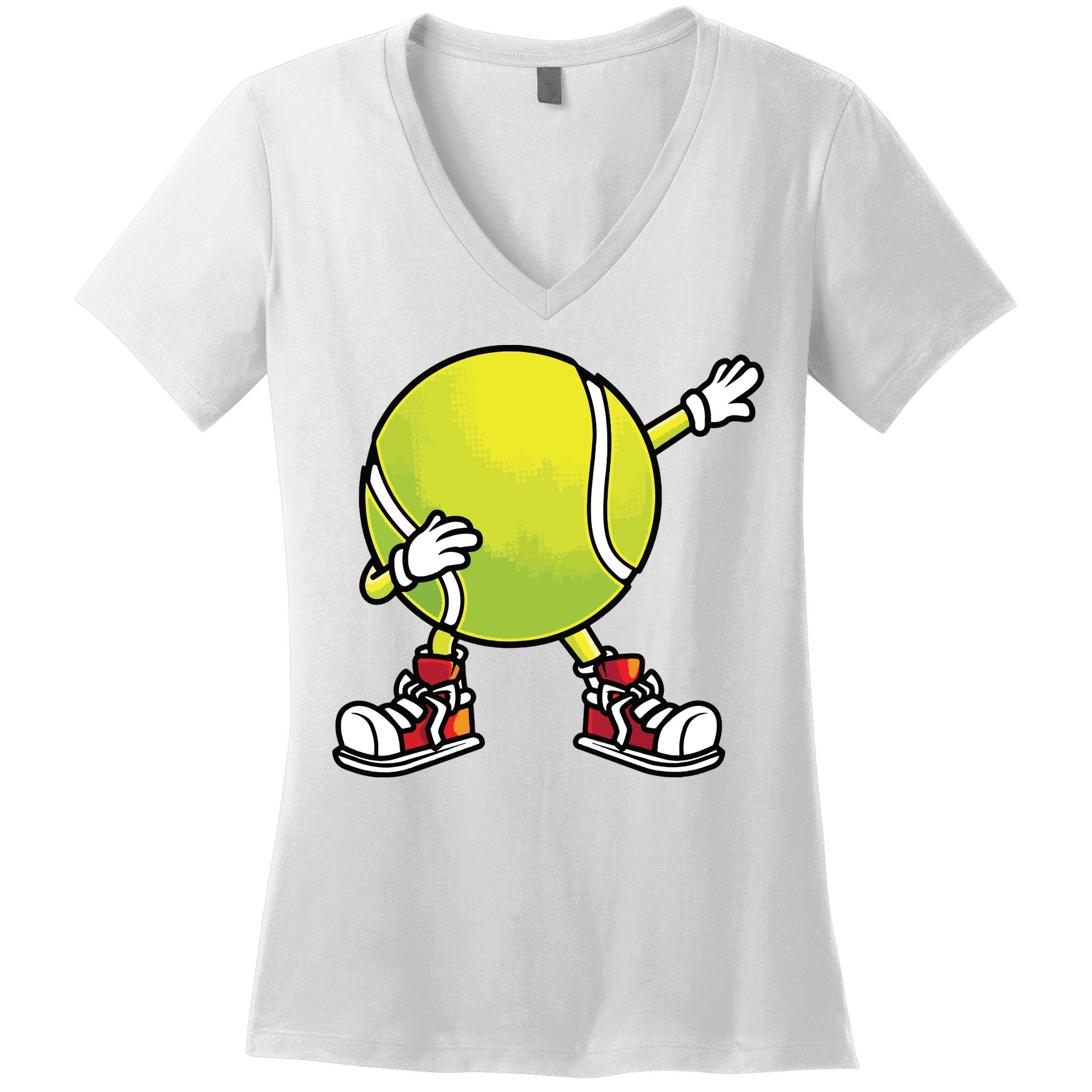 Cute Tennis Design For Tennis Player Racket Sport Women's V-Neck T-Shirt