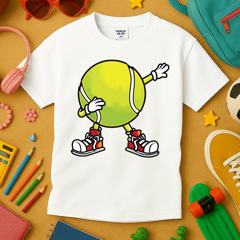 Cute Tennis Design For Tennis Player Racket Sport Kids T-Shirt