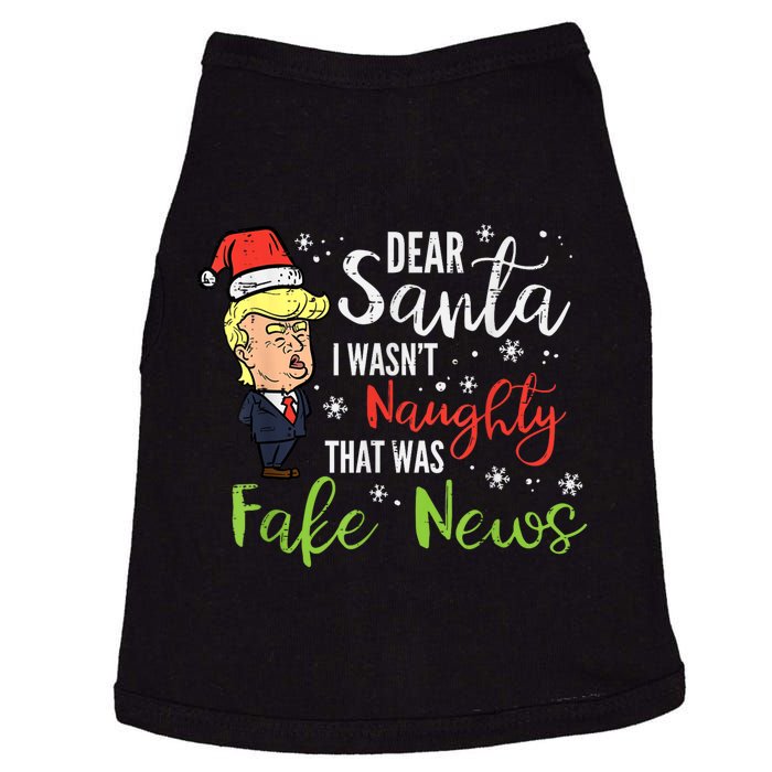 Christmas Trump Dear Santa Fake News Funny Xmas Doggie Tank