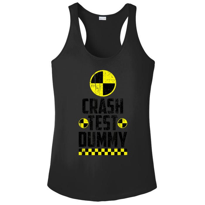 Crash Test Dummy Last Minute Costume Funny Halloween Ladies PosiCharge Competitor Racerback Tank