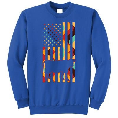 Cow Tie Dye American Flag Cow Farm Farming Gift Sweatshirt