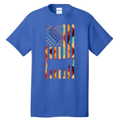 Cow Tie Dye American Flag Cow Farm Farming Gift Tall T-Shirt